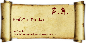Prém Metta névjegykártya